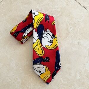 Disney Donald Duck Novelty Tie Red Cartoon Character Necktie